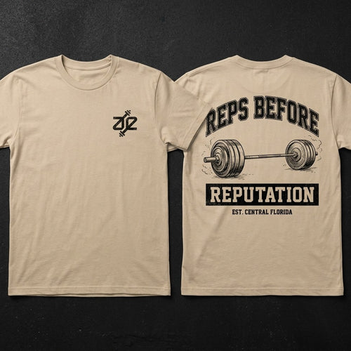 Reps Before Reputation tee, front and back