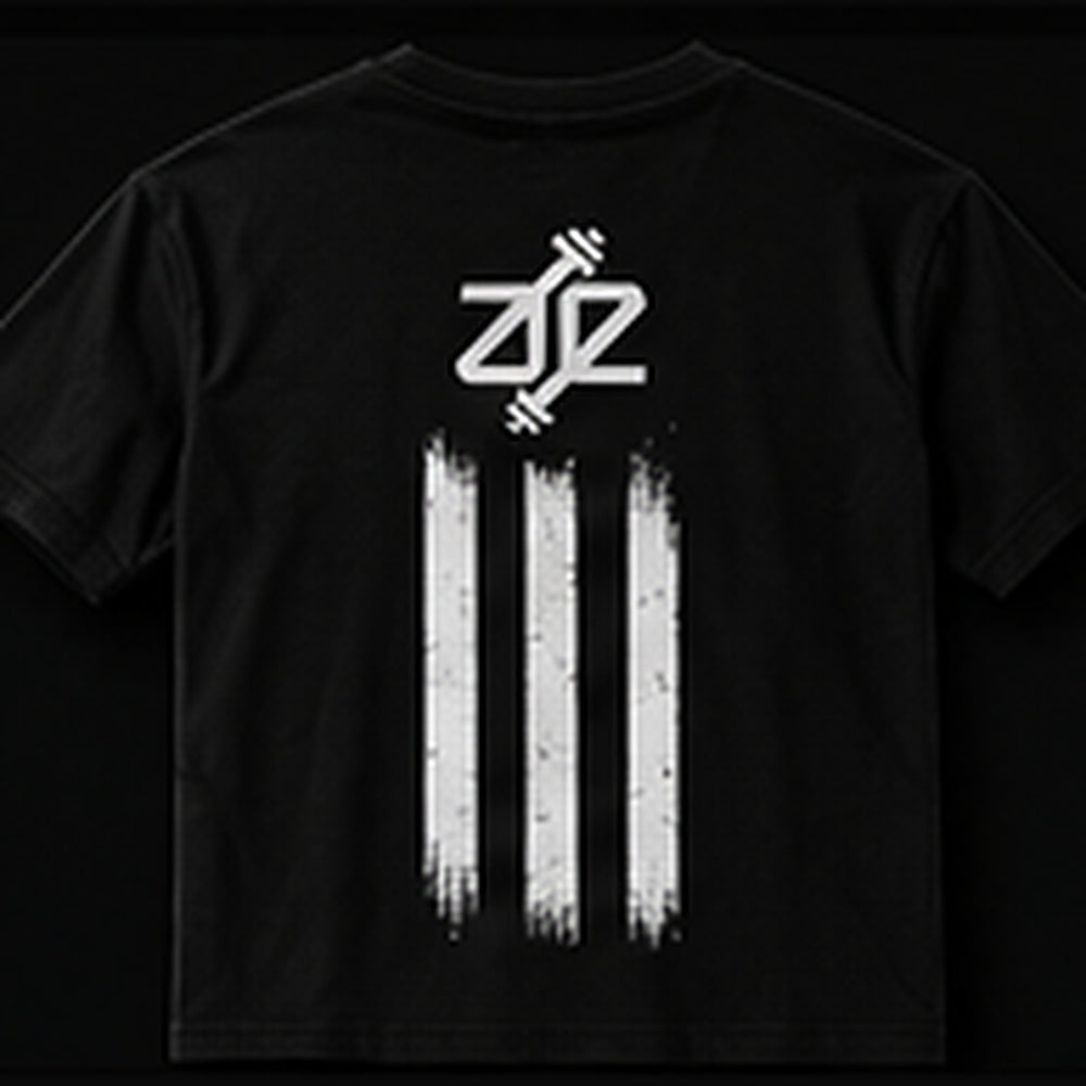 A&E Fitness Stacked Bars Tee, Black