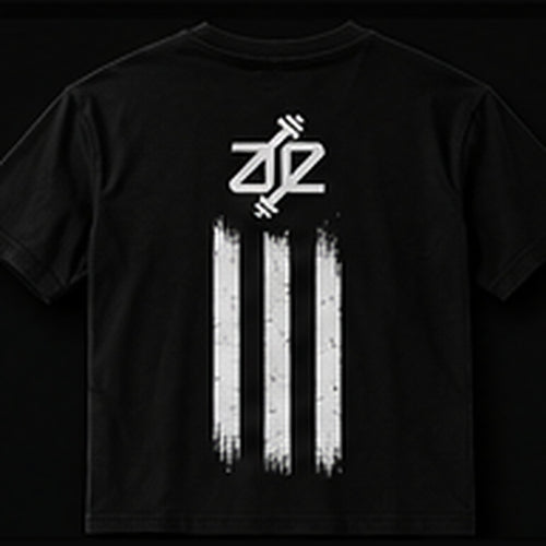 A&E Fitness Stacked Bars Tee, Black