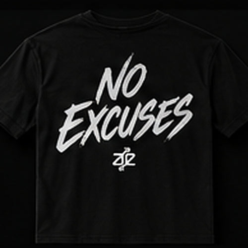 A&E Fitness No Excuses Tee, Black