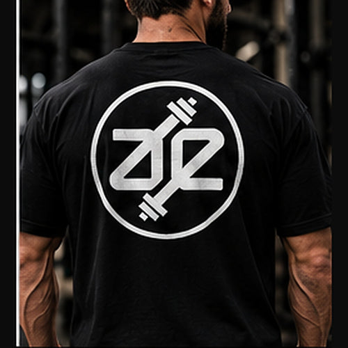 A&E Fitness Barbell Circle Tee, Black