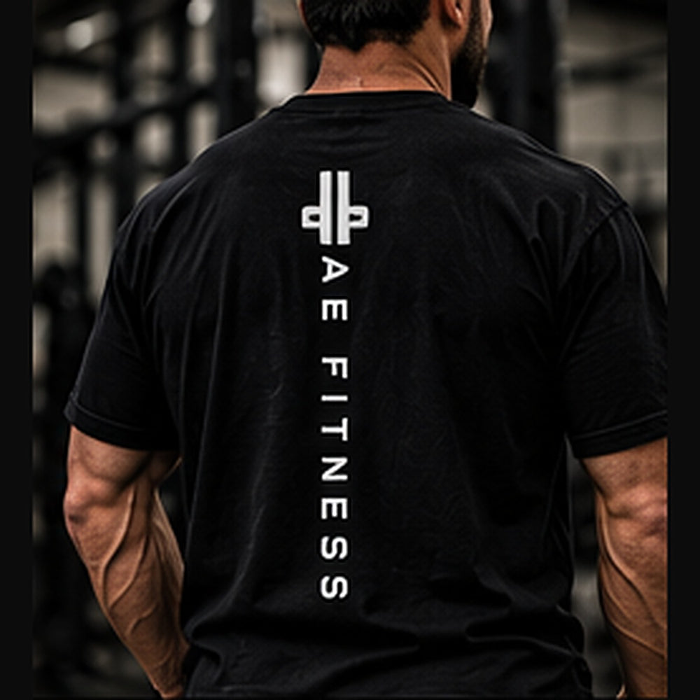 A&E Fitness Vertical Tee, Black