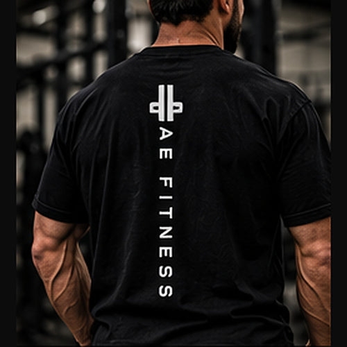 A&E Fitness Vertical Tee, Black