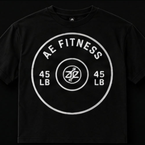 A&E Fitness Weight Plate Tee, Black